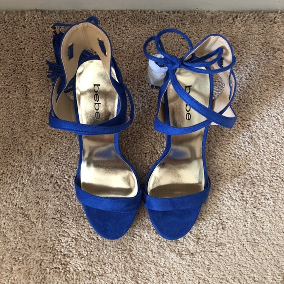 bebe Shoes Brand New Electric Blue Bebe Strap Heels Poshmark